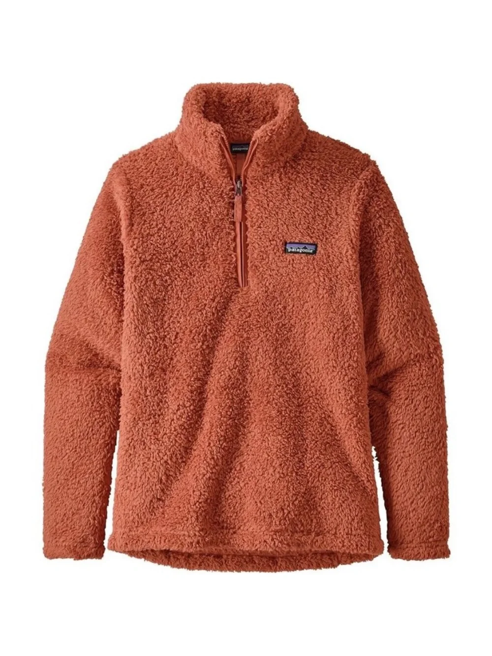 Patagonia Los Gatos 1/4 zip fuzzy Quarter-Zip Fleece Pullover Rust Peach Women L